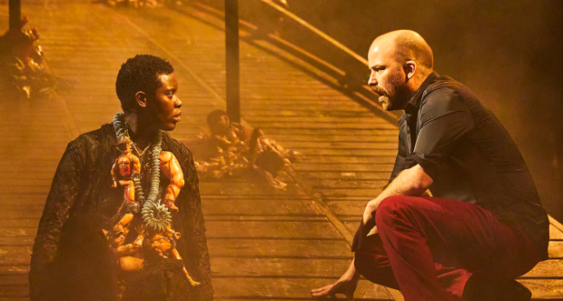 Anna-Maria Nabirye and Rory Kinnear in Macbeth at the National Theatre