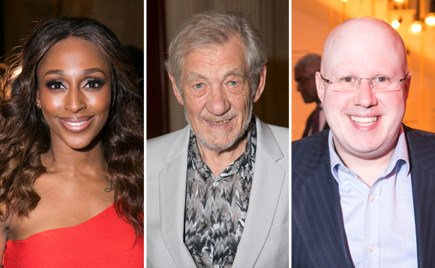 Alexandra Burke, Ian McKellen and Matt Lucas