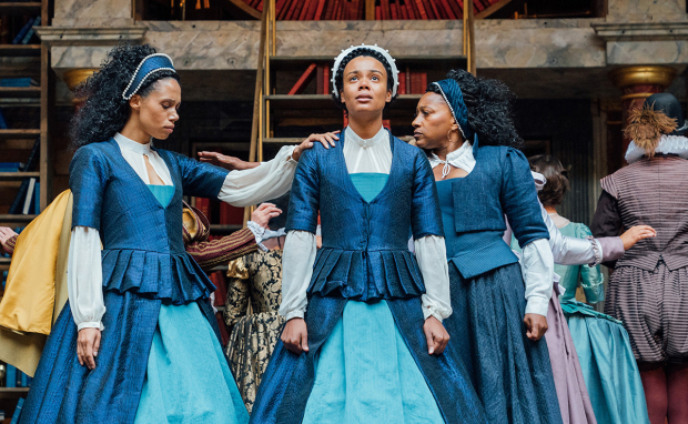 Vinette Robinson, Leah Harvey and Clare Perkins as Emilia in Emilia