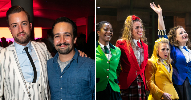 Paul Taylor-Mills, Lin-Manuel Miranda, T&#39;Shan Williams (Duke), Jodie Steele (Chandler), Sophie Isaacs (McNamara) and Carrie Hope Fletcher (Veronica Sawyer) at the curtain call 