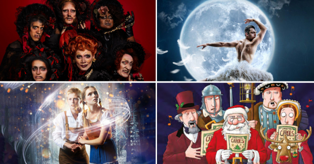 Clockwise from top left: Sink the Pink, Swan Lake, Horrible Histories and Hansel and Gretel