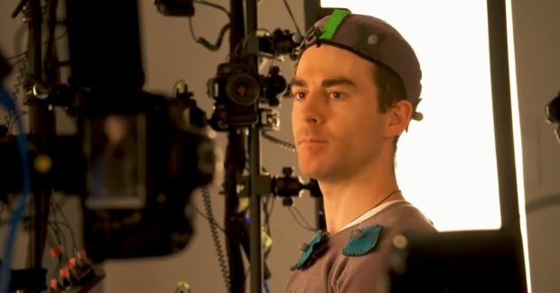 Louis Maskell using the motion capture technology
