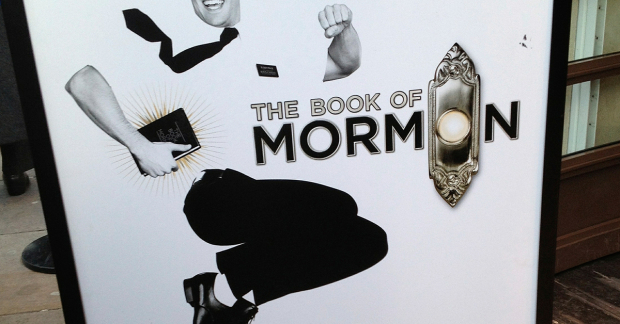 The sign for the West End production of The Book of Mormon