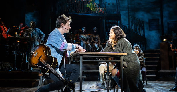 Reeve Carney and Eva Noblezada in Hadestown