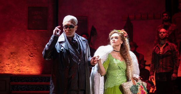Patrick Page (Hades) and Amber Gray (Persephone) in Hadestown