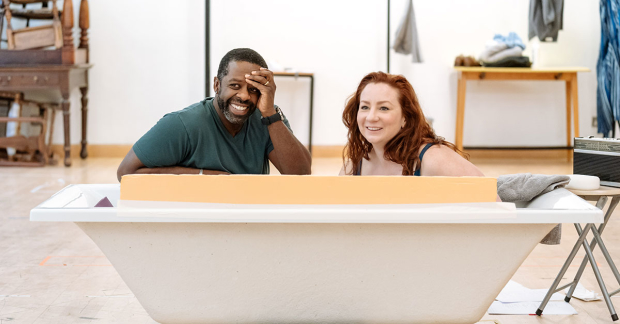 Adrian Lester (Eddie) and Katy Sullivan (Ani) in rehearsals for Cost of Living