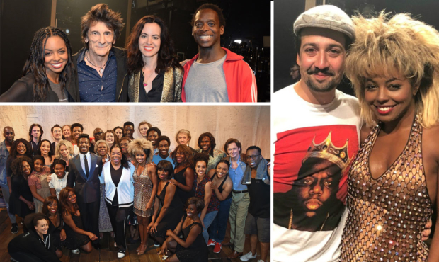 The cast with Ronnie Wood, Lin-Manuel Miranda and Oprah Winfrey