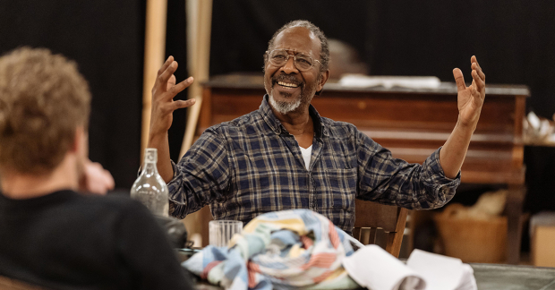 Clarke Peters rehearsing for The American Clock