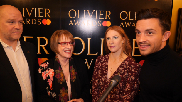 Company producer Chris Harper and stars Patti LuPone, Rosalie Craig and Jonathan Bailey