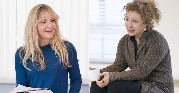 Sarah Hadland and Alex Kingston in rehearsals for Admissions