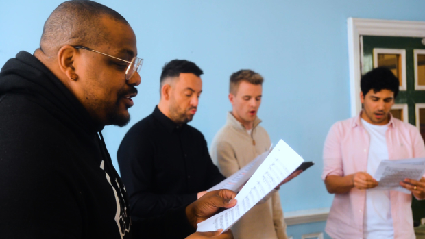 The Main Men of Musicals in rehearsals