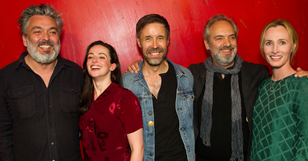 The lead cast of The Ferryman with writer Jez Butterworth and director Sam Mendes 