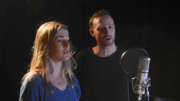 James Marlowe and Philippa Hogg singing in The Curious Case of Benjamin Button