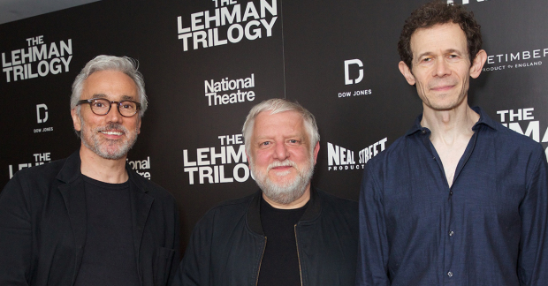 The cast of The Lehman Trilogy – Ben Miles, Simon Russell Beale and Adam Godley 