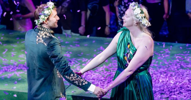 Gwendoline Christie and Oliver Chris in A Midsummer Night&#39;s Dream