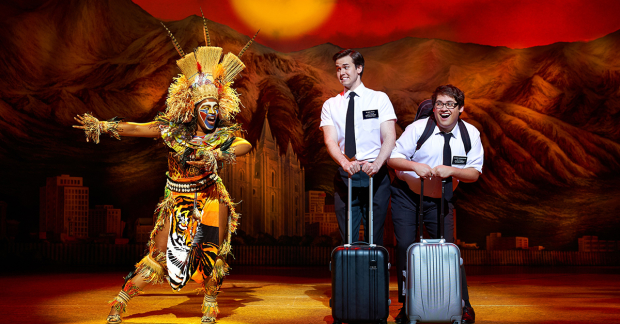 Melissa Brown Taylor,  Kevin Clay and Conner Peirson in The Book of Mormon
