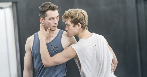 Reece Causton (Mercutio) and Jackson Fisch (Balthasar) in rehearsals for Matthew Bourne&#39;s Romeo and Juliet
