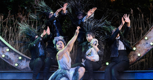 Amber James as Titania and the company of A Midsummer Night&#39;s Dream