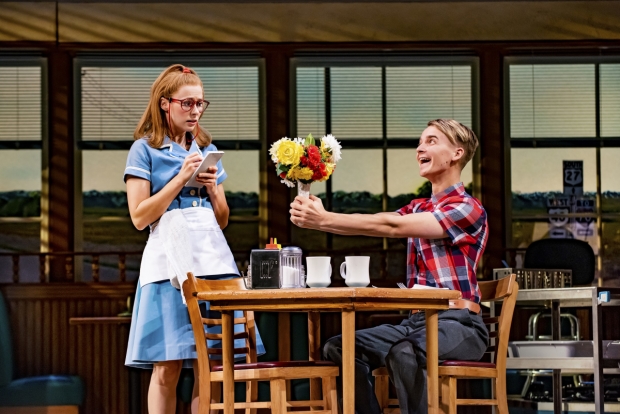 Laura Baldwin and Joe Sugg in Waitress