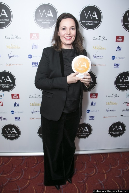Olivia Colman at the 2018 WhatsOnStage Awards