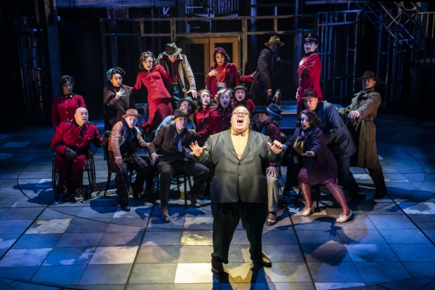 TJ Lloyd and the company of Guys and Dolls