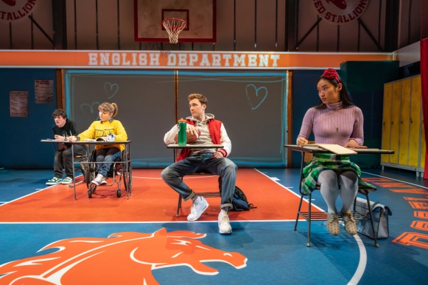 Daniel Monks, Ruth Madeley, Callum Adams and Alice Hewkin in Teenage Dick at the Donmar Warehouse
