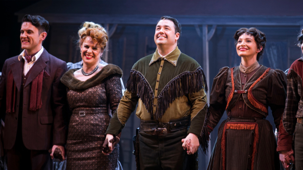 The cast of Curtains during the curtain call