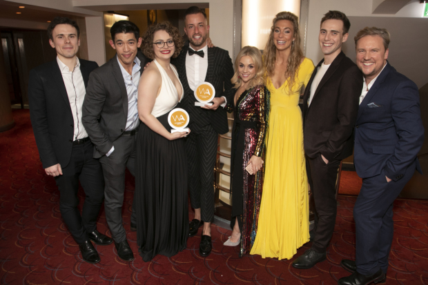 Heathers won big at the WhatsOnStage Awards –  Carrie Hope Fletcher accepts the award for Best Actress in a Musical and Paul Taylor-Mills accept the award for Best New Musical