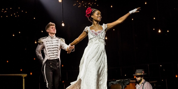 Lucas Steele as Anatole and Denée Benton as Natasha in the Broadway production of Natasha, Pierre &amp; The Great Comet of 1812