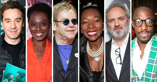 James Graham, Natasha Gordon, Elton John, Floella Benjamin, Sam Mendes and Giles Terera