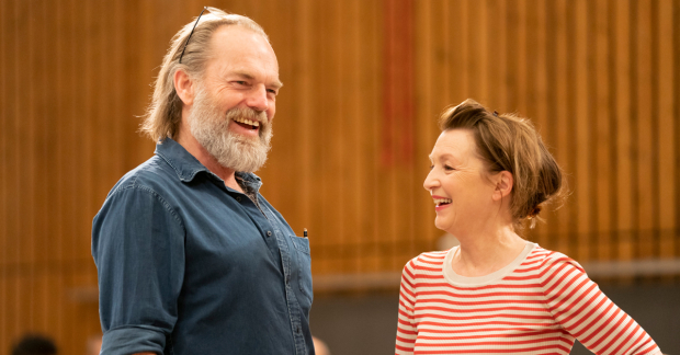 Hugo Weaving and Lesley Manville in rehearsals