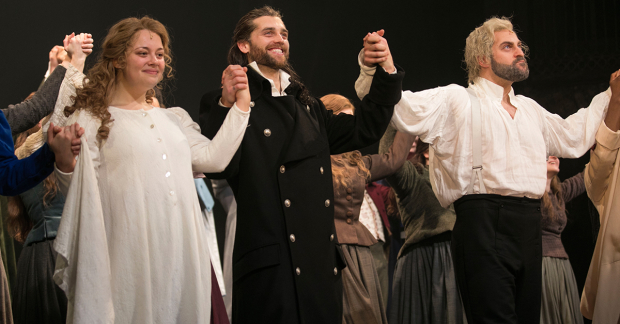 Carrie Hope Fletcher (Fantine), Bradley Jaden (Javert) and Jon Robyns (Jean Valjean)