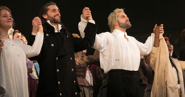 Bradley Jaden (Javert) and Jon Robyns (Jean Valjean)