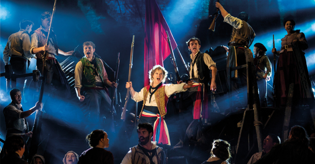 Ashley Gilmour, Harry Apps and the cast of Les Misérables