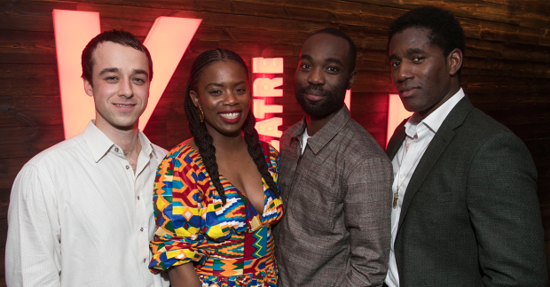 Alexander Eliot (Mister/Ossifer), Antoinette Nwandu (author), Paapa Essiedu (Moses) and Gershwyn Eustache Jnr (Kitch)