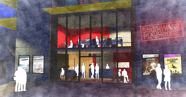 Architect&#39;s impression of new Southwark Playhouse venue at Elephant and Castle
