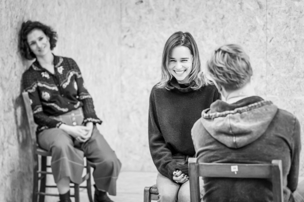 Indira Varma, Emilia Clarke and Tom Rhys Harries