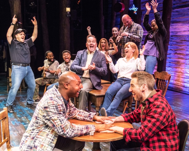 Jonathan Andrew Hume, Mark Dugdale and the cast of Come From Away