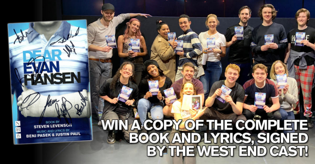The West End cast of Dear Evan Hansen wit h their copies of the book