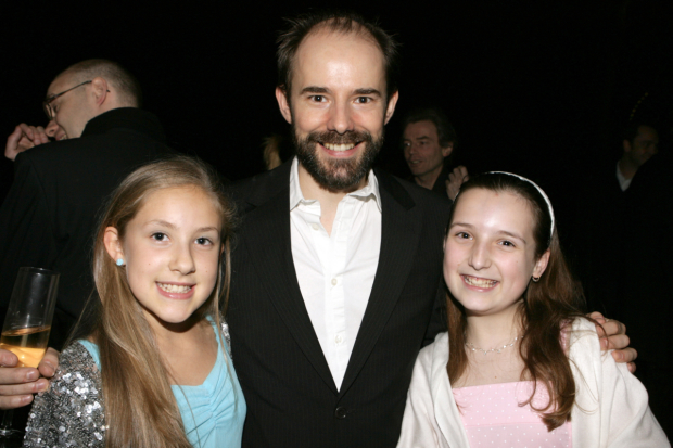 Daniel Evans celebrates opening Sunday in the Park with George with fellow cast members Lauren Calpin (right) and Natalie Paris (left) in 2006. Paris is currently in the West End cast of Six