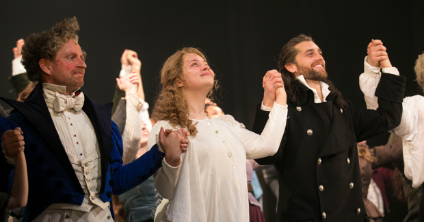 The cast of Les Misérables during the curtain call