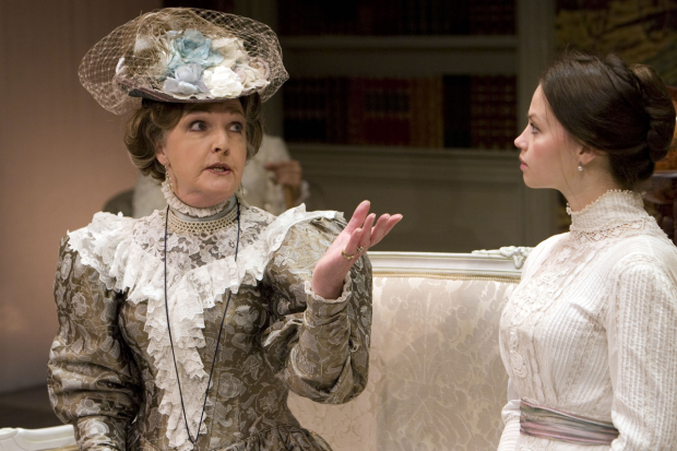  Penelope Keith (Lady Bracknell)  and Rebecca Night (Cecily Cardew) in The Importance of Being Earnest at the Vaudeville Theatre