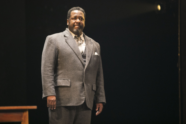 Wendell Pierce (Willy Loman) during the curtain call of Death of a Salesman