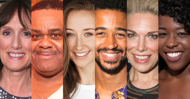 Jenna Russell, Clive Rowe, Erin Doherty, Alfred Enoch, Hannah Waddingham and Gabrielle Brooks