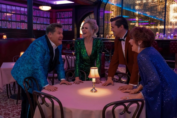 JAMES CORDEN as BARRY GLICKMAN, NICOLE KIDMAN as ANGIE DICKINSON, ANDREW RANNELLS as TRENT OLIVER, MERYL STREEP as DEE DEE ALLEN in THE PROM. Cr. MELINDA SUE GORDON