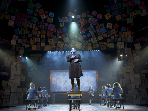 The original cast of Matilda, featuring Kerry Ingram in the title role