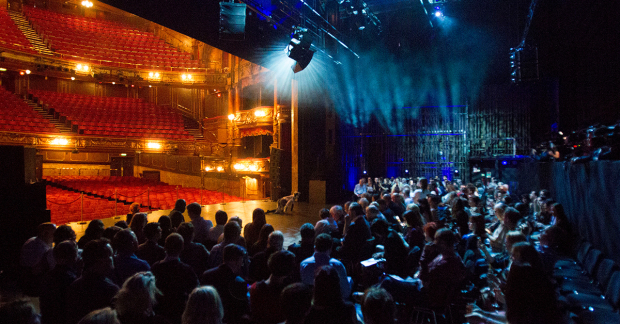 The London Palladium with an audience on stage