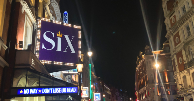 The marquee at Six the Musical