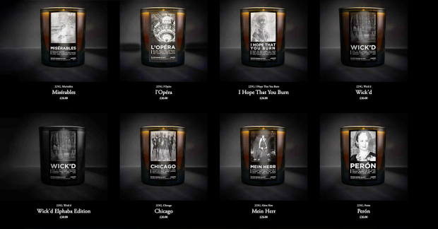 A selection of the candles names 