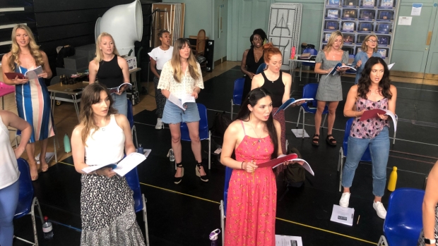 The cast of Anything Goes in rehearsals
